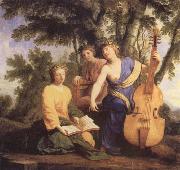 Eustache Le Sueur Melpomene Erato and Polyhmia painting